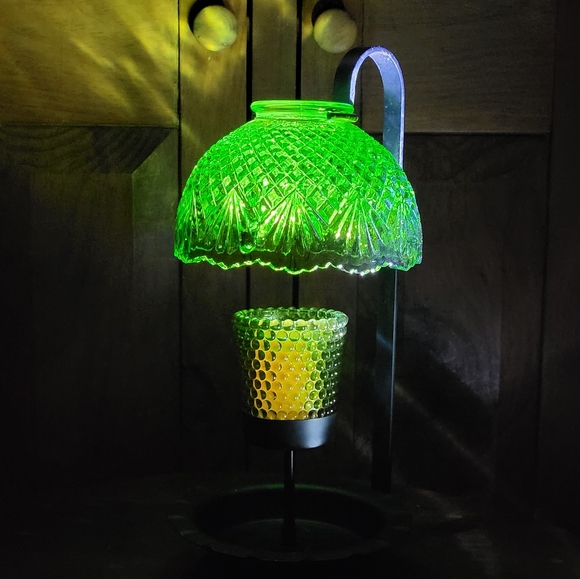 Vintage Green Glass Candle Lamp - Picture 13 of 16